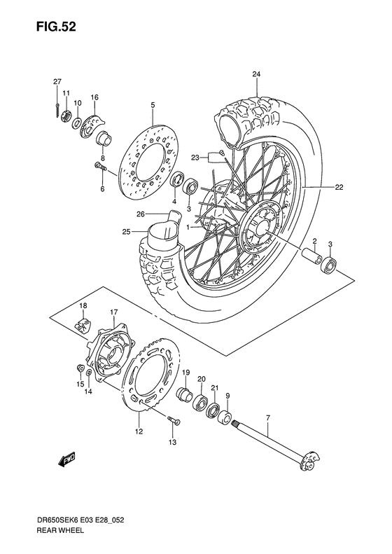 Rear wheel complete assy