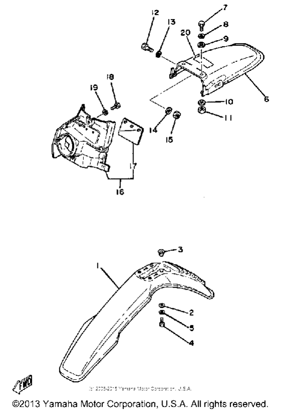 Front fender-rear fender