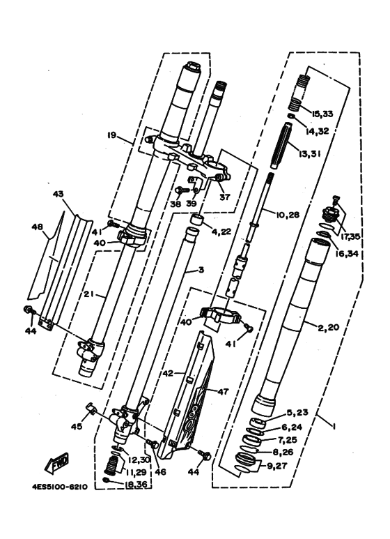YZ80 YZ80H Вилка передней оси