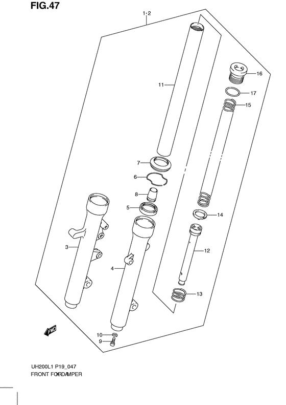 UH200 Демпфер передней вилки
