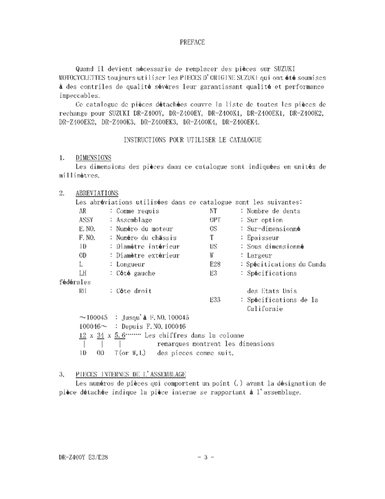 DR-Z400 Catalog preface