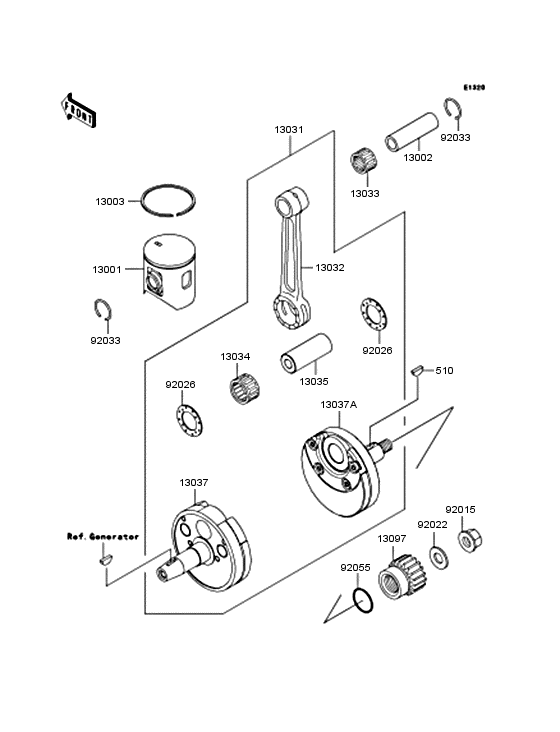 Crankshaft/piston