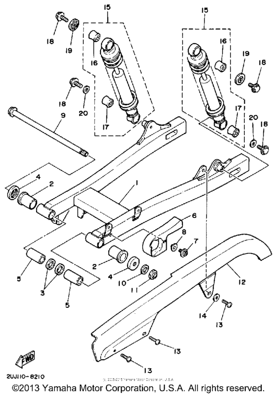 XV250 Подвеска задние амортизаторы