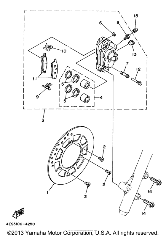 YZ80K1 Передний суппорт