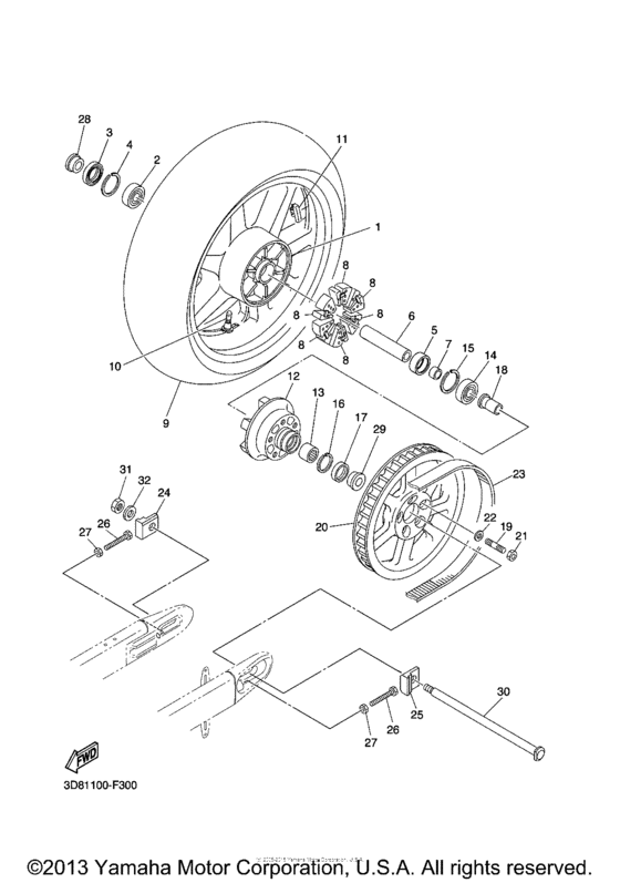 XVS1300CT Переднее колесо