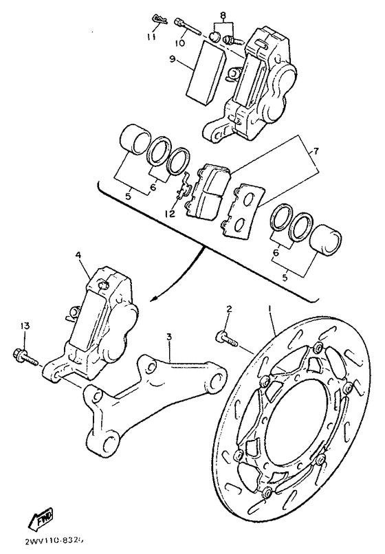 XVZ13TD Задний суппорт