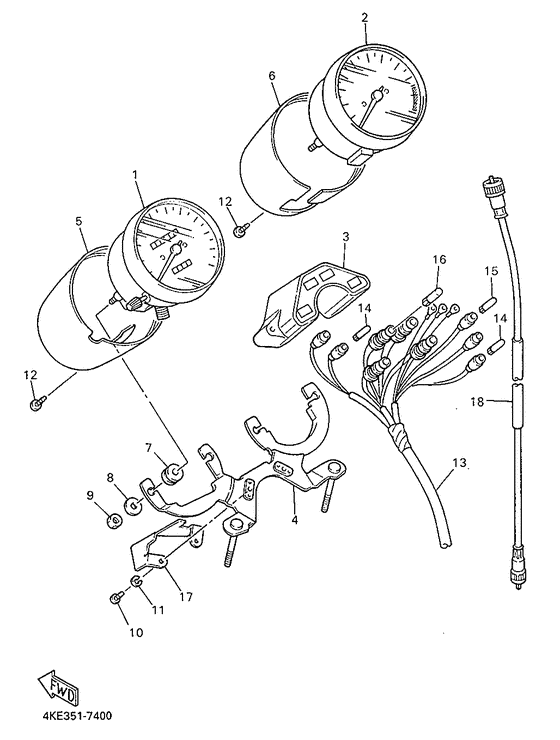 XJ600N Приборы