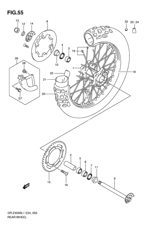 Rear wheel complete assy