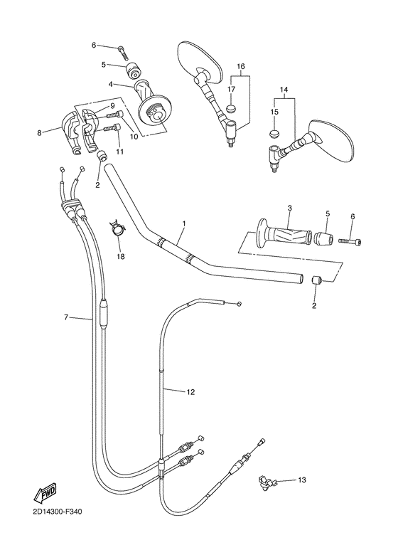 FZ1-N Steering handle & cable