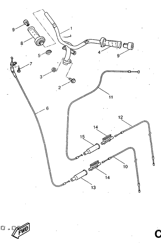 YQ50 Steering handle. cable