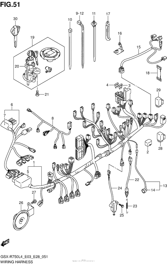 GSX-R750 Wiring Harness (Gsx-R750L4 E28)