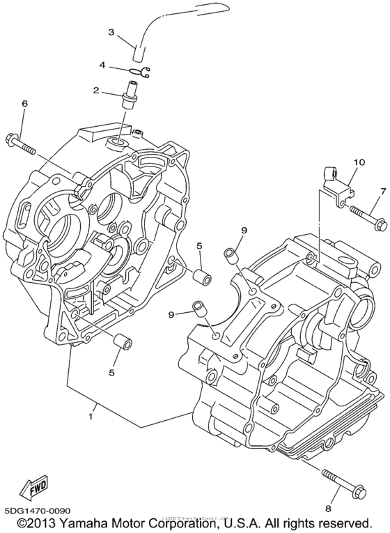 TTR125LP Картер двигателя