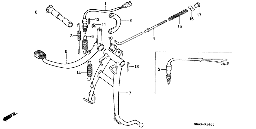 Main stand/brake pedal
