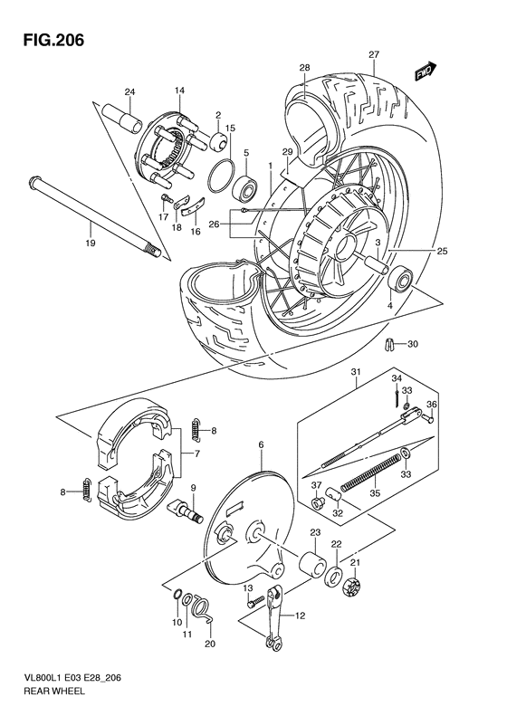 Rear wheel complete assy