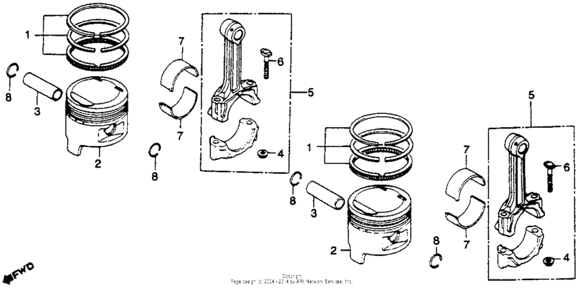 Piston + connecting rod