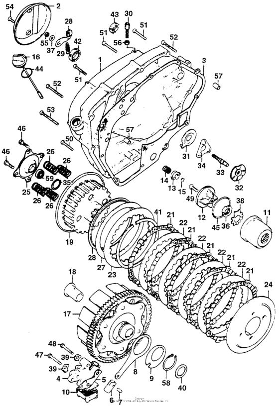 Right crankcase cover + clutch