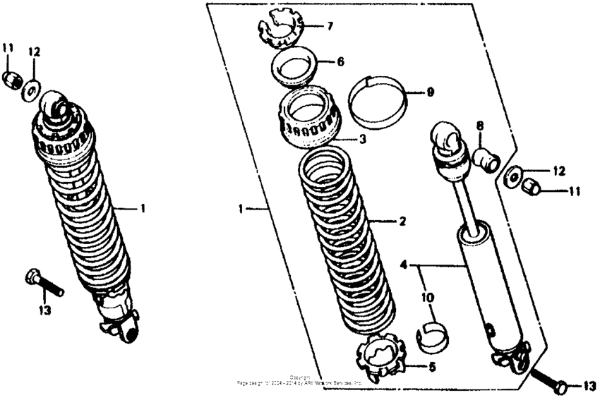 Rear shock absorber 80-82