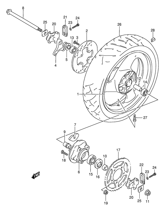 Rear wheel complete assy