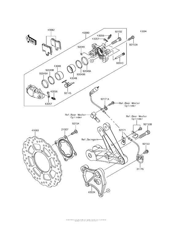ZG1400 Задний тормоз