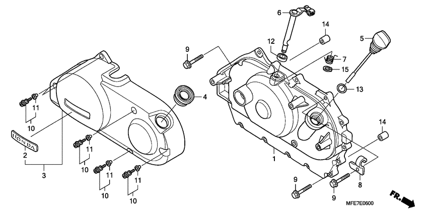 VT750C2F Крышка картера правая