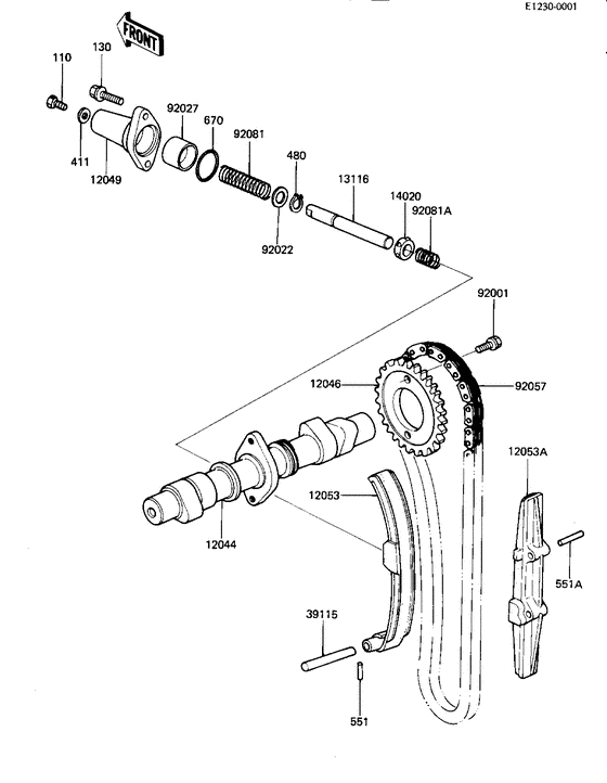 Camshaft/chain/tensioner