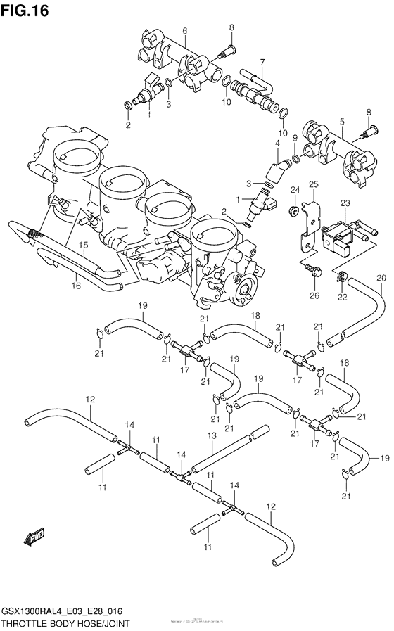 Throttle Body Hose/joint (Gsx1300Ral4 E33)