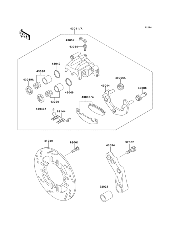 Rear caliper(zr550-b1/b2/b3)