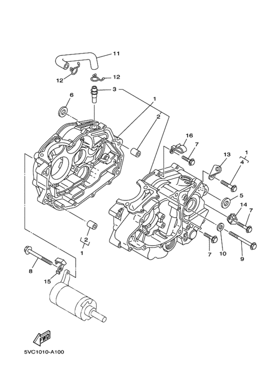 TW225E Картер двигателя