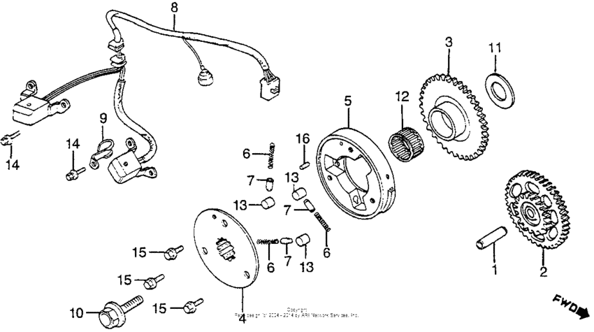 Pulse generator + starter clutch