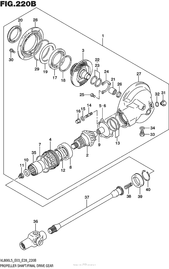 Propeller Shaft/final Drive Gear (Vl800L5 E33)