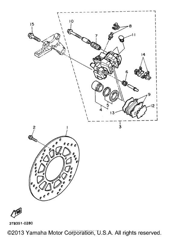 XT600EB Задний суппорт