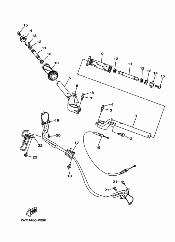 Steering handle & cable