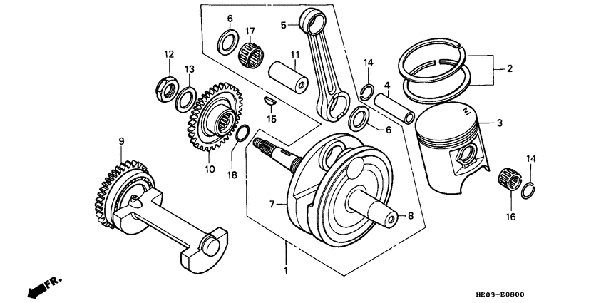 FL400R Piston / crankshaft