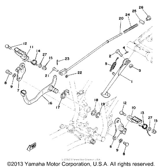 Stand - footrest - brake pedal