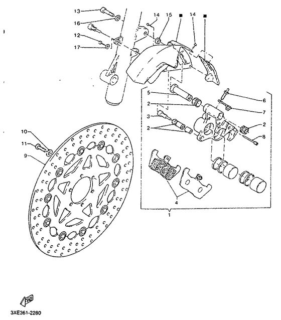 Front brake. caliper