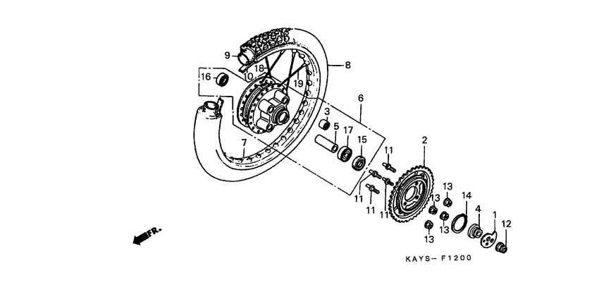 Rear wheel complete assy