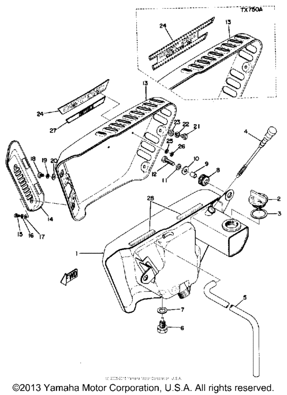 Oil tank - side cover right