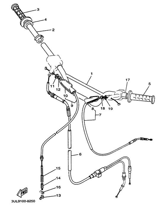 Steering handle. cable