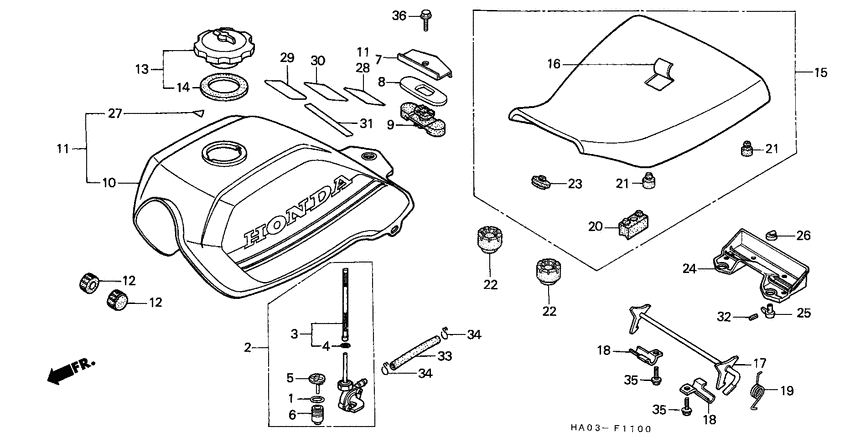 Fuel tank/seat