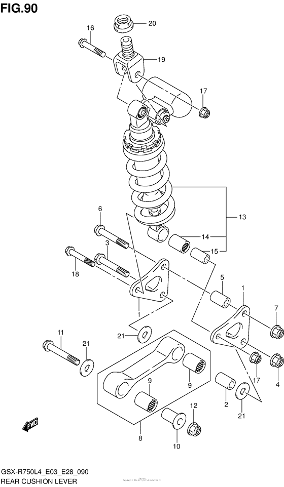 GSX-R750 Rear Cushion Lever (Gsx-R750L4 E33)