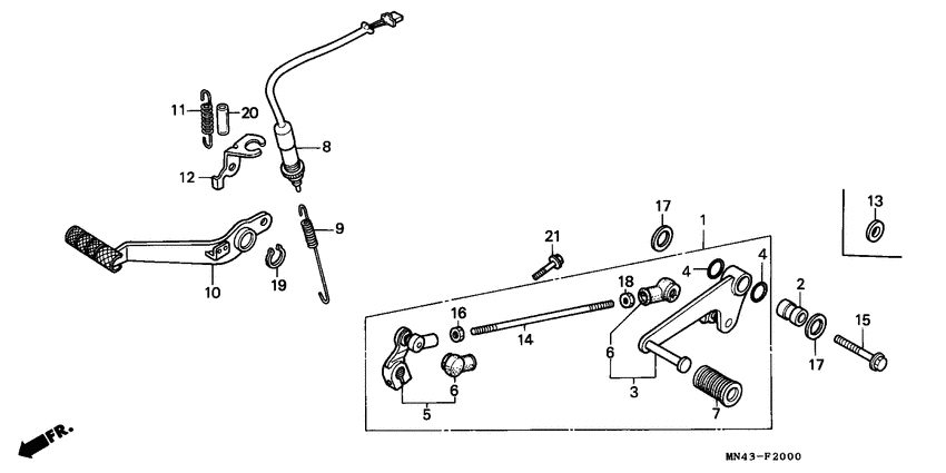 Brake pedal/change pedal