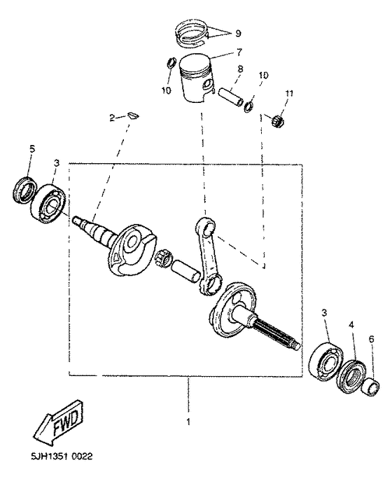 EW50 Коленчатый вал и поршни