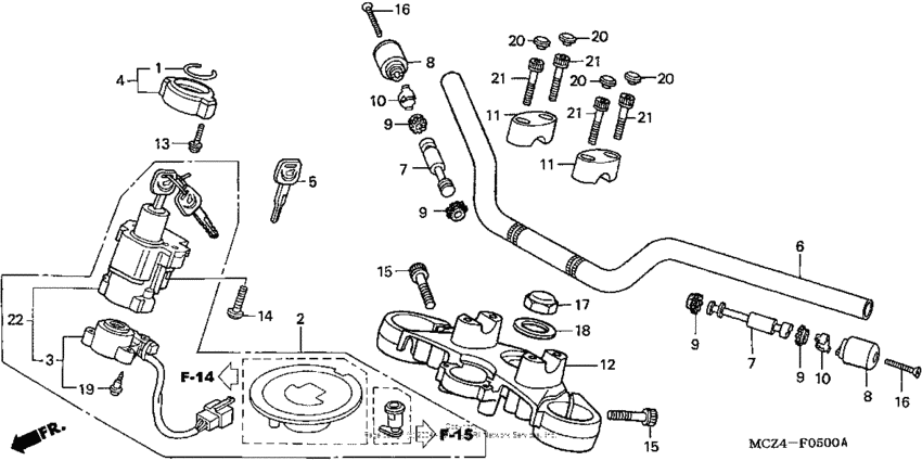 Handlebar + top bridge