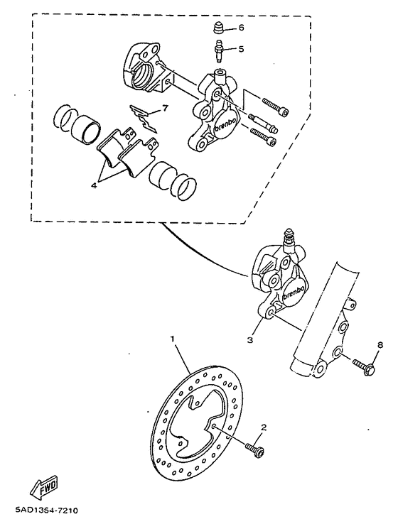 YN50R Передний тормоз