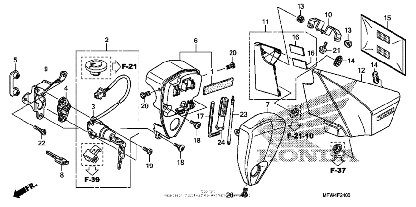 VT1300CS (ABS) Side cover + tools + combination switch