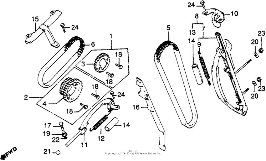 Cam chain + tensioner