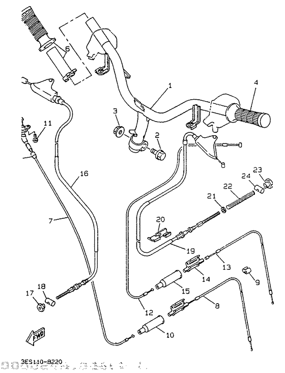 Steering handle. cable
