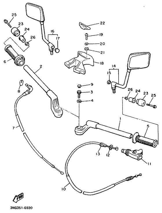 Steering handle. cable
