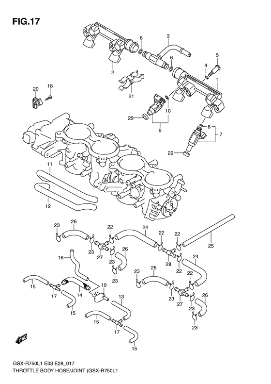 Throttle body hose/joint