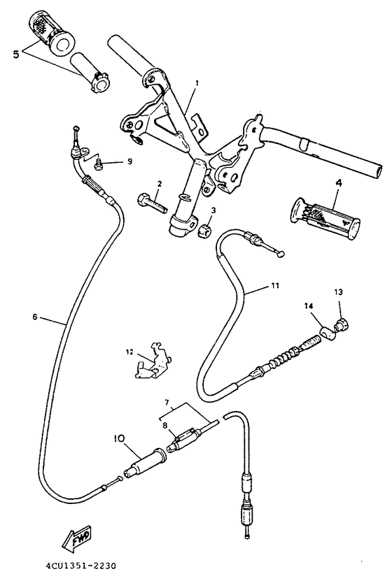 Steering handle. cable